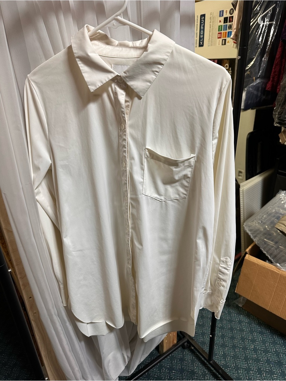 Lysse Cream Button-Up Long Sleeve Dress Shirt